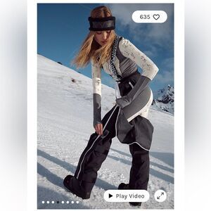 Zephyr Ski Shell Pants Free People Movement by FP Large Color Ivory/Orange Small